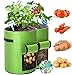 2 Piezas Bolsas de Cultivo de Papa, Bolsa de Cultivo de Plantas, Maceta de Cultivo de Patata, con Ventana para en Jardin para Papa, Zanahoria, Tomate y Cebolla(7 Galones,con 10 Etiquetas de Plantas)