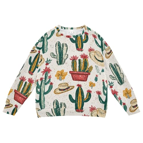JUNZAN Western Cowboy Boho Cactus Big Boys Sweatshirt Hoodie Long Sleeve Hoodie for Boys Party 4T