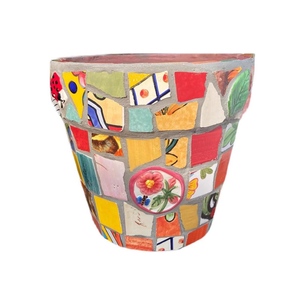 GELASIGE Flower Pots Courtyard Balcony Handmade Ceramic Flower Pot Flower Pot Windowsill Terrace Decorative Flower Pot Outdoor Flower Pots(B)