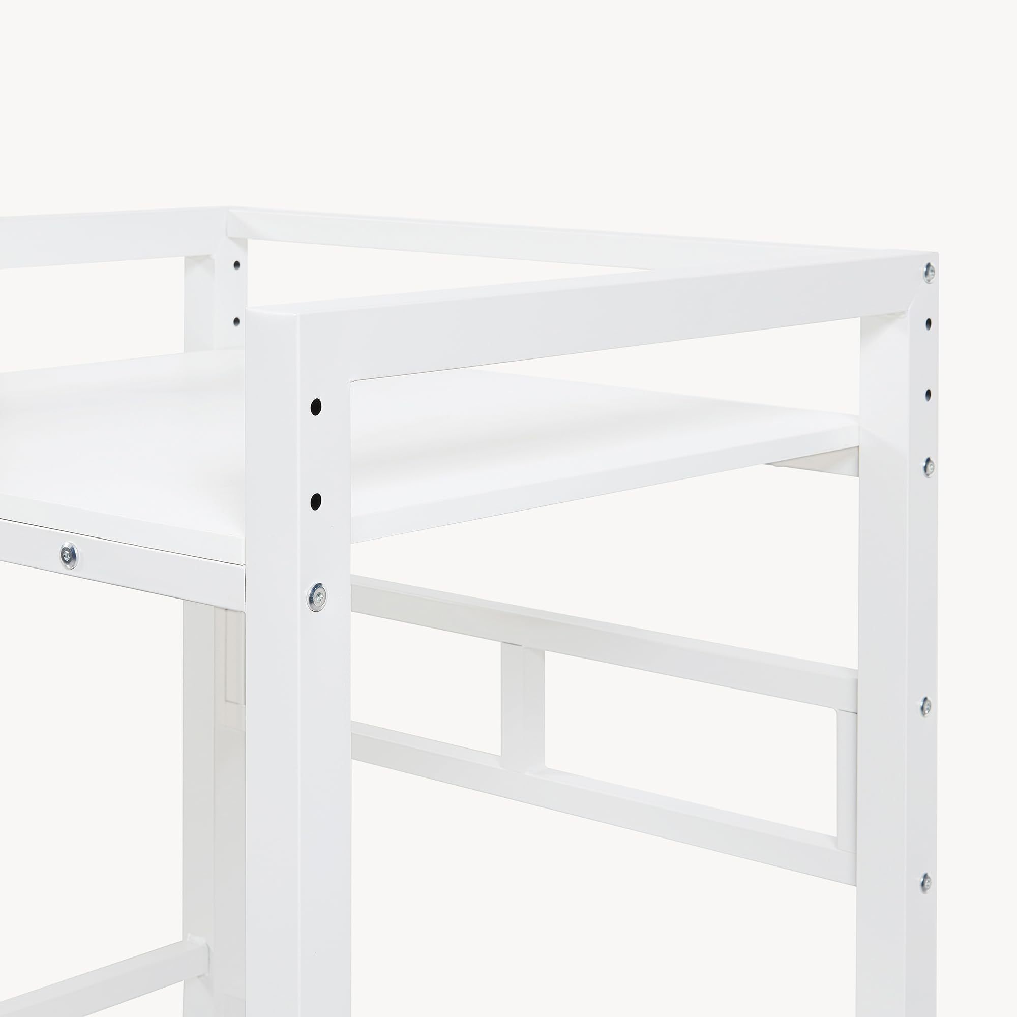 [en.casa] Scaffale per Incolonnamento Lavatrice Asciugatrice Kit di Sovrapposizione in Acciaio con Ripiano Regolabile Colonna Bucato Supporto Bagno Lavanderia 105x73x63 cm - Bianco