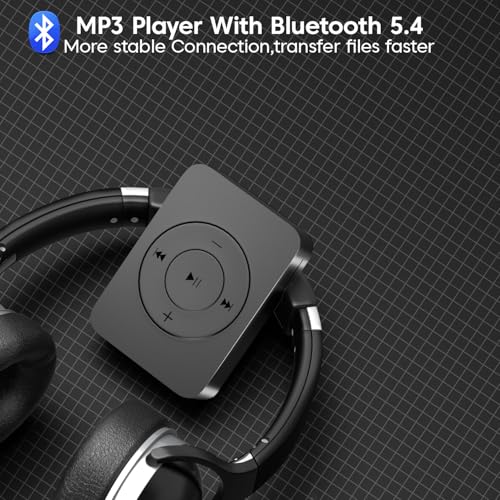 Image of Sounce Bluetooth 128GB MP3 Player Built-in Speaker HiFi Lossless Portable Audio Player for Running Gym Travel Study Expandable 128GB Mini Music Player Screen-Free Digital Media Device Matte Black
