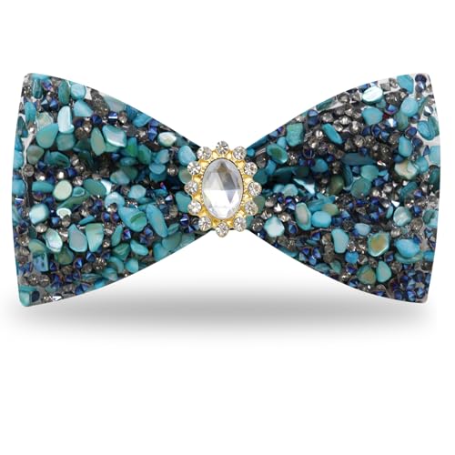 Image of Mens Rhinestone Bow Tie Pre-Tied Bow Ties for Men Adjustable Sparkle Sequin Bowtie Party Wedding