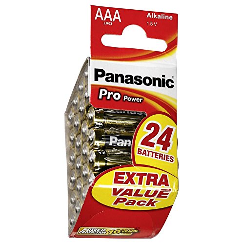 Panasonic Pro Power, Pilas alcalinas AAA, Paquete de 24 Unidades, 1.5V, adecuadas para los Dispositivos de Medio Consumo energetico, LR3PPG/24CD