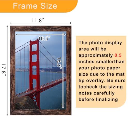 Image of BESCRCL 11x17 Picture Frame Engineered Wood Frames, Brown, 1 Pack