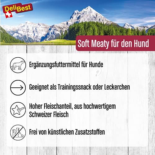 DeliBest Soft Meatys aus Hähnchenfleisch I Hundesnacks getreidefrei I Hundeleckerli I Leckerli zur Belohnung oder beim Training I Leckerli Hund I Hunde Snack mit hohem Fleischanteil I 150 g