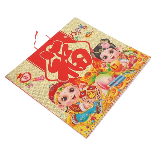 BESTOYARD 年馬年吊り下げカレンダー 干支と風水の伝統模様で幸運祈願 旧正月パーティー飾りに 毎日の計画と縁起物インテリア