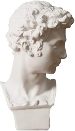 TOYANDONA Escultura de resina Giuliano De Medici Figurilla, Escultura Blanca, Escultura Griega para Decoración de Oficina en Casa
