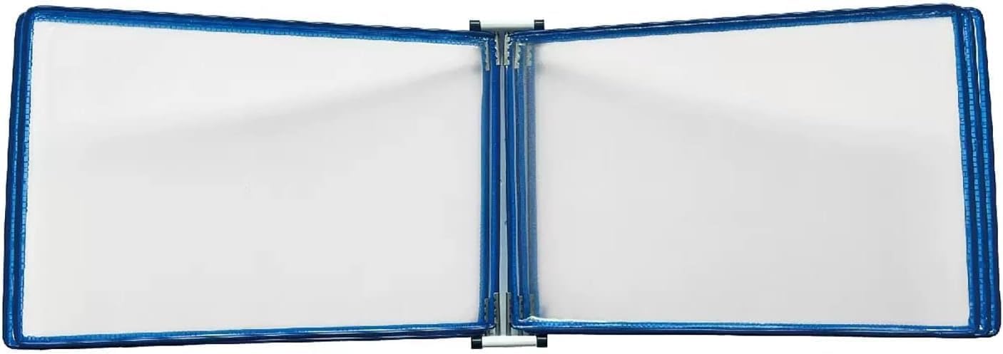 Portadocumenti da parete formato A4, unità a parete A3 con raccoglitore a fogli mobili e base magnetica, espositore a parete per poster e libri a fogli mobili per workshop, mostre e uffici (blu)