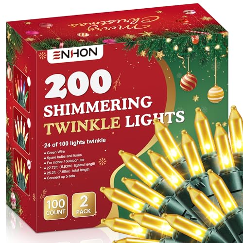 Enhon 2 Pack Twinkling Christmas Lights, 50.8 FT 48 of