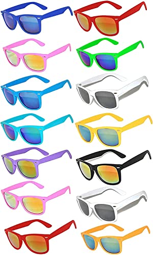 Image of OWL Retro Vintage Sunglasses Colorful Mirror Lens Matte Frame 3,5,6,10,12,14 Pairs