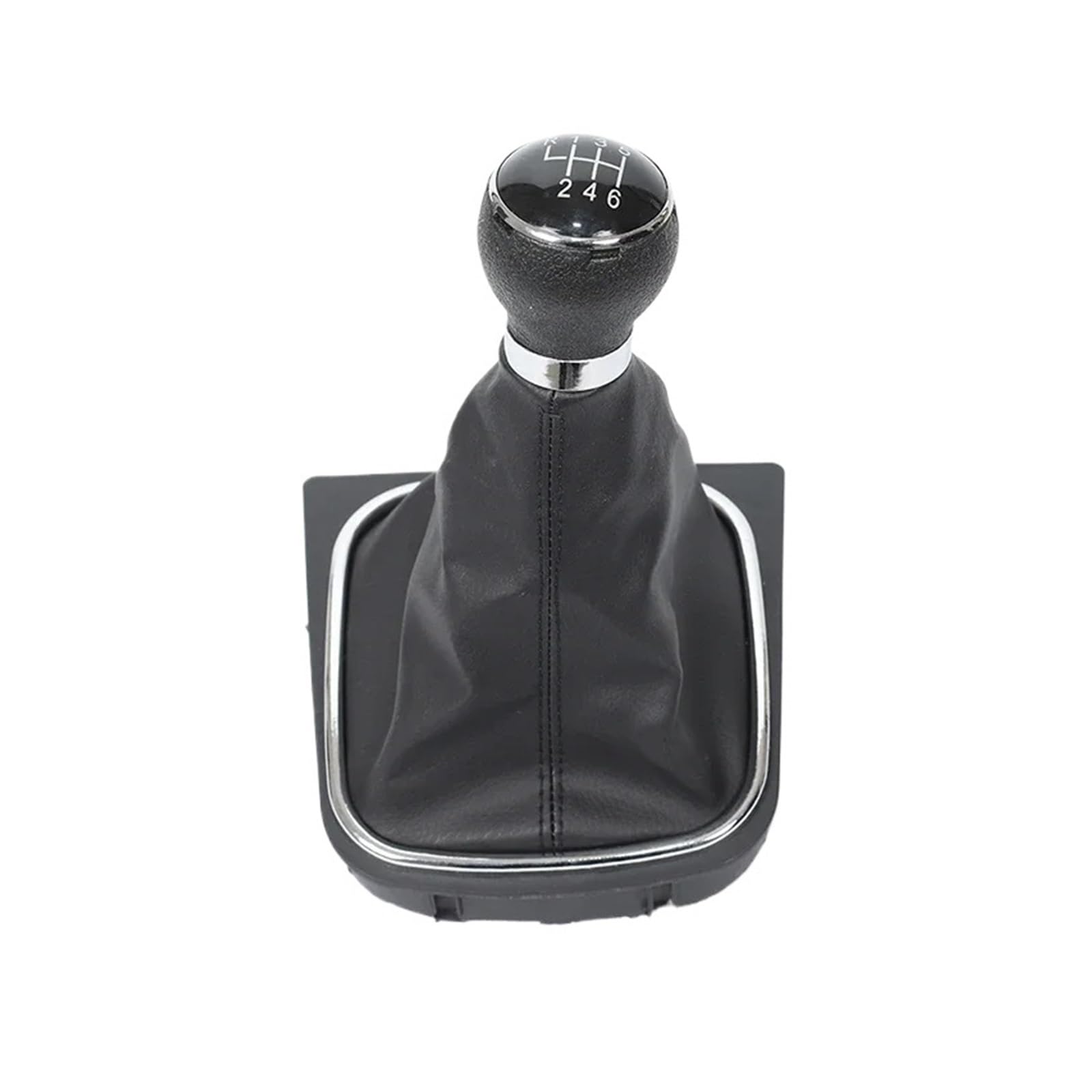 Fpterjz Gear Knob for VW for Golf 5 V 6 VI MK5 MK6 for Jetta 2005-2014 5/6 Speed Stick Gear Shift Knob with Leather Boot Car Gear Shift Knob(6 Speed Black Line)