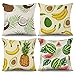 Aoihrraan Poszewki na poduszki 41 x 41 cm, nadruk owocowy, dekoracyjne kwadratowe poszewki na poduszki, lniane poszewki na poduszki z niewidocznym zamkiem błyskawicznym, na sofę, do samochodu, sypialni, 4 sztuki