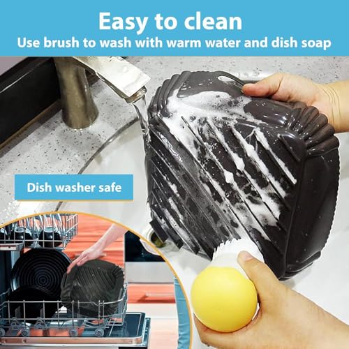Image of Air Fryer Silicone Liners - 2 PCS Square with Oven Mitts, Basting Brush, & Tongs - Reusable Silicone Molds, Replacement for Parchment Paper