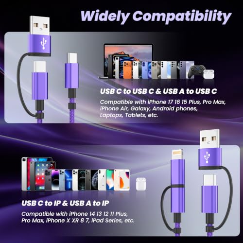 2Pack 4 in 1 Multi Charging Cable - image 3