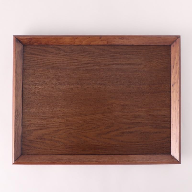 Yamaga Wood Lacquer Serving Tray Non-Slip Rectangle 14.2 x 10.6in Japanese