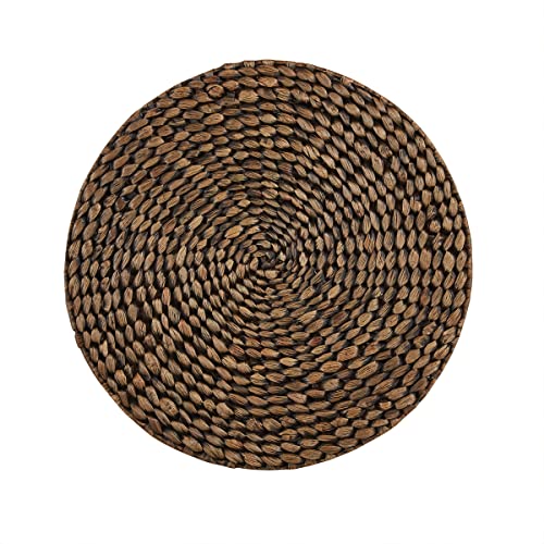 Split P Brown Braided Hyacinth Round Charger Set of 4 15