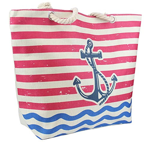 FUREINSTORE Grand sac de plage pour femme, sac à bandoulière, voyage, achat avec fermeture éclair, poignées et corde, respirant, lavable tissus et artisanaux, jolis motifs variés, 933 Rouge Cover