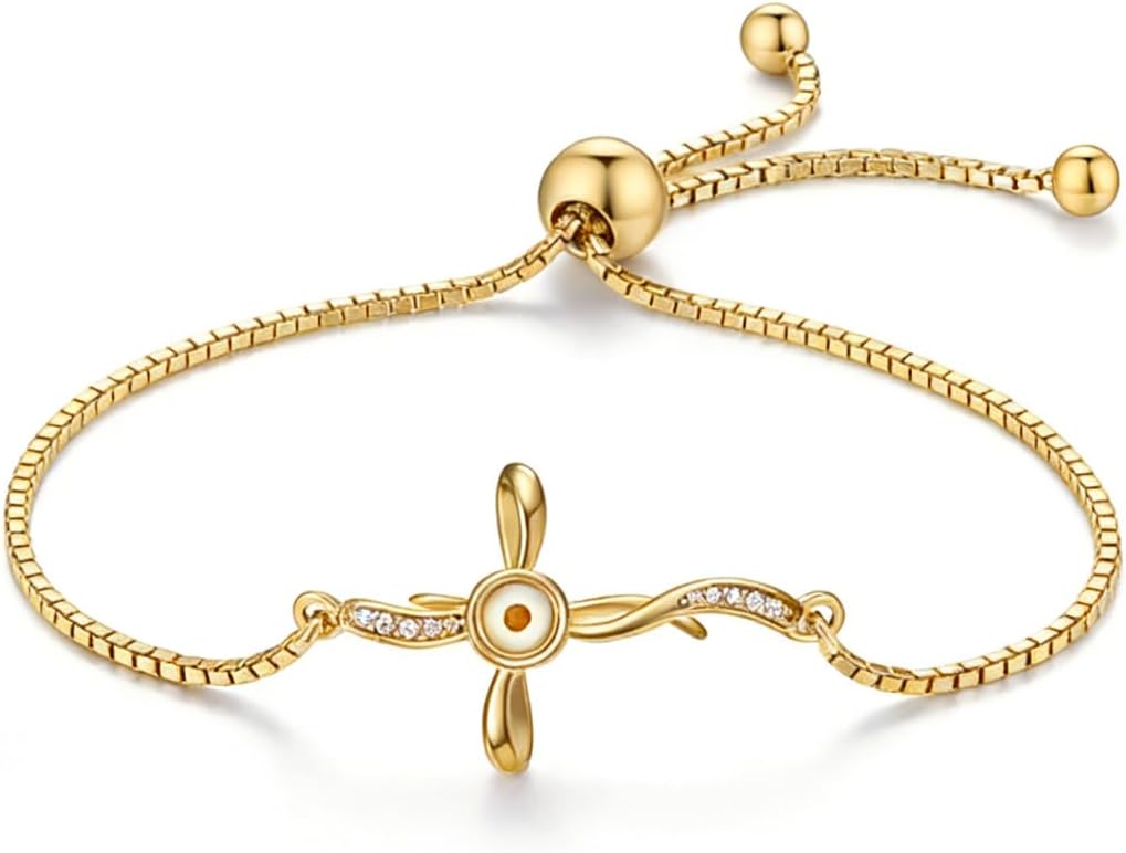 TwoAnts Mustard Seed Cross Bracelet 925 Sterling Silver Faith Bracelet Mustard Seed Jewelry Christmas Gift for Women