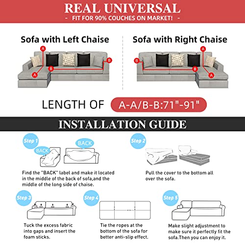 Hdcaxkj Sectional Couch Covers Velvet Stretch L Shaped Sofa Cover Universal 2 Piece Soft Thick L-Shape Sofa Slipcovers Set For Living Room Anti Slip Dogs Pet Furniture Protector (Dark Grey, Large) #TOP5