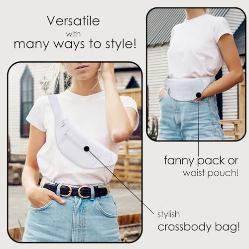 Image of MAXTOP Large Crossbody Fanny Pack with 4-Zipper Pockets,Gifts for Enjoy Sports Festival Workout Traveling Running Casual Hands-Free Wallets Waist Pack Phone Bag Fits All Phones