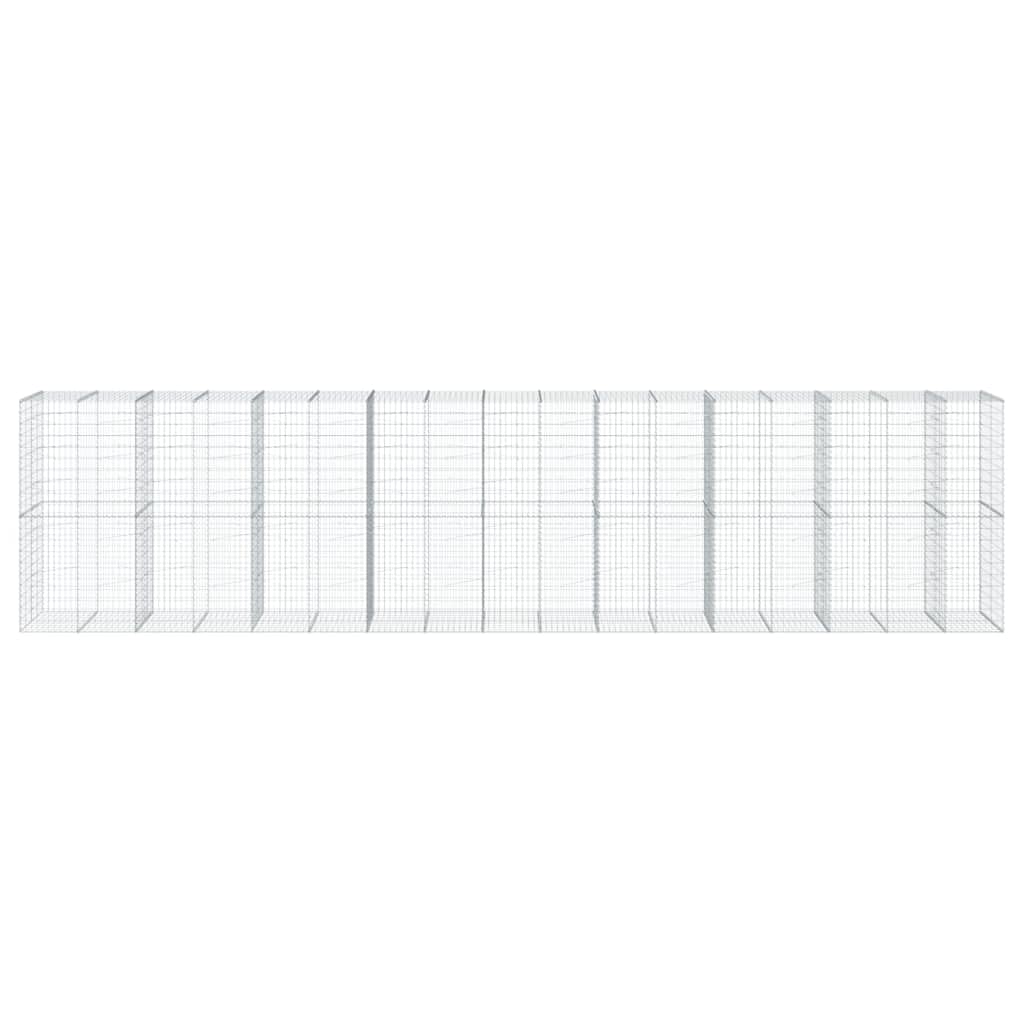 Gavión con tapa 850 x 100 x 200 cm de hierro galvanizado para jardín y paisajismo, muro de contención y protección visual, rejilla metálica robusta con gancho espaciador para estabilización,
