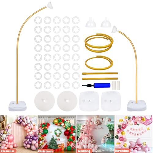 CACUINA Balloon Arch Stand with Base - 8.2ft & 5ft Balloon Arch Kit with Bendable Tubes, Half Arch Stand, Balloon Column & Arch Frame for Weddings, Birthdays, Baby Showers Reusable