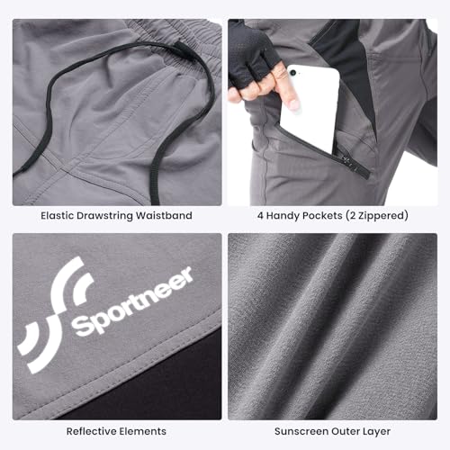 Foto von Sportneer MTB Shorts für Herren, MTB, gepolstert, Radler-Shorts für Herren, 3D-gefüttert, Mountainbike, Radfahren, Sport, für Radfahren im Freien
