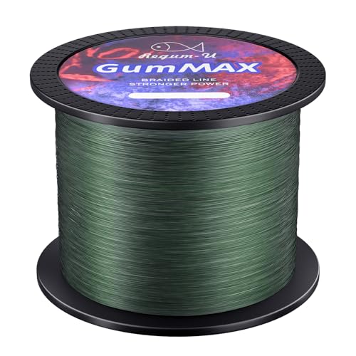GumMAX 8X Stealth Braided Fishing Line 545 Yards / 80 LB Abrasion Resistant Superline Zero Stretch & Smaller Diameter Confuse & Catch Big Fish Better in Saltwater & Freshwater (Blackish Green)