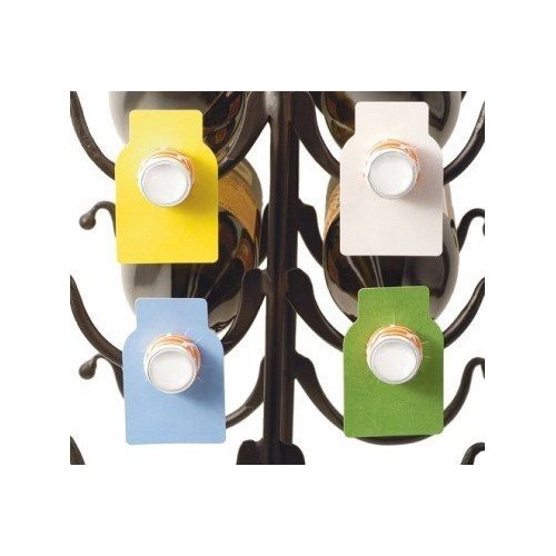 Pack of 100 Die-Cut Hanging Wine Neck Bottle Paper Tags in 4 Colors