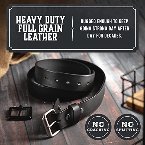 No Buckle Belt | Made in USA Mens Cowboy Belt | 1 1/2" Leather Belt Strap with Snaps