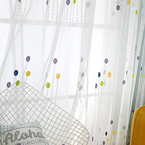 ZYY-Home curtain Globo Bordado Visillos Cortinas Niños Transparentes 