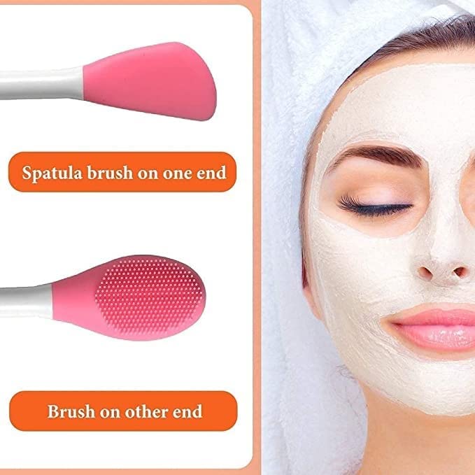 Image of 5 in 1 Makeup Sponge Blender | Triangle Powder Puff | Makeup Remover Cleaning Pad | Silicone Face Srubber Brush | Makeup Cleaning Sponge (Combo of 06 Product)