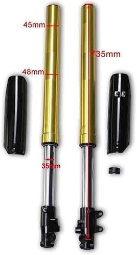 Miniatura 3 de Amortiguador de suspensión de horquilla delantera de 45/1.890 in Silder para Dirt Pit Pro Trail Bike | Motocross Upside Down Shocker (dorado)