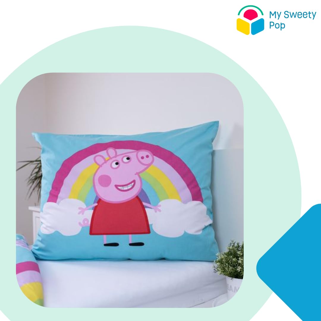 Set di biancheria da letto per bambini Peppa Pig - 2 pezzi - copripiumino - reversibile - 140 x 200 cm - federa - 70 x 90 cm - biancheria da letto - 100% cotone