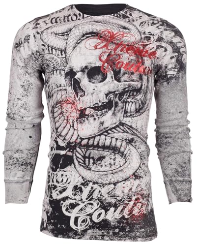 Xtreme Couture by Affliction Mens' Long Sleeve Thermal Shirt Toothache