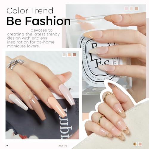 Image of DUDUSTRONG Bolt Bee Gel Glossy Finish Nail Polish Kit Neutral Gel Nail Polish Set 6 Colors, Nude Skin Tones Beige Taupe For All Seasons, Women Girls (A1-Barely There(02+126+116+123+135+122)), 90 Ml