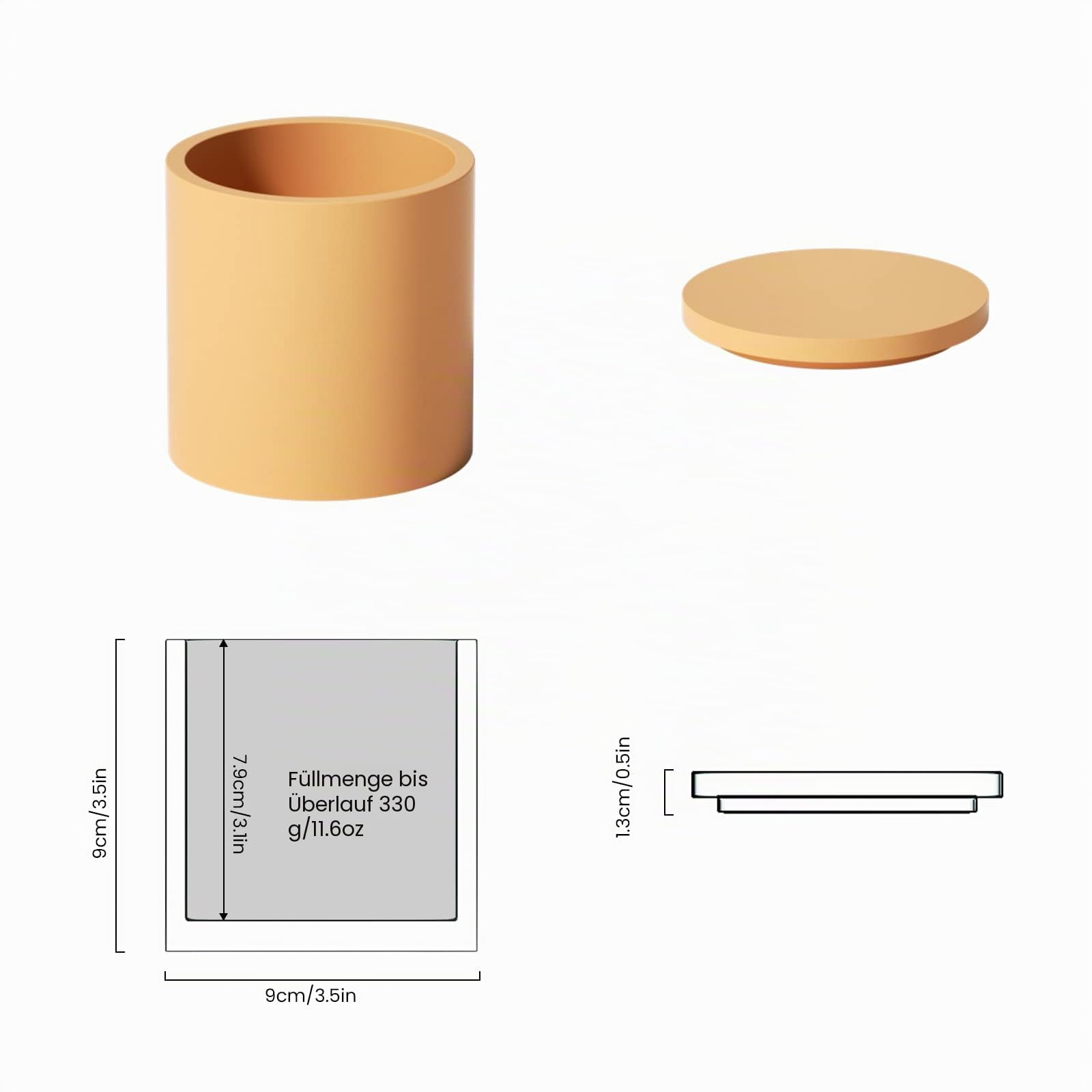 BOOWAN NICOLE Klassische Silikonform für Kerzenglas, Zementform für Kerzengefäße mit Deckel zum Selbermachen (SH0989-1 SH0989-2)