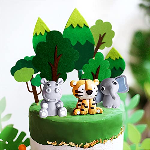Jevenis Safari Animals Cake Decoration Elephant Cake Decoration Jungle Animals Cake Decoration Wild One Cake Decoration Palm Leaves Cake Decoration Giraffe Cake Decoration #TOP2