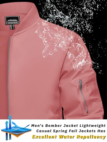 Image of TACVASEN Men's Lightweight Jacket Casual Spring Fall Windbreaker Bomber Zip Up Coat with Pocket