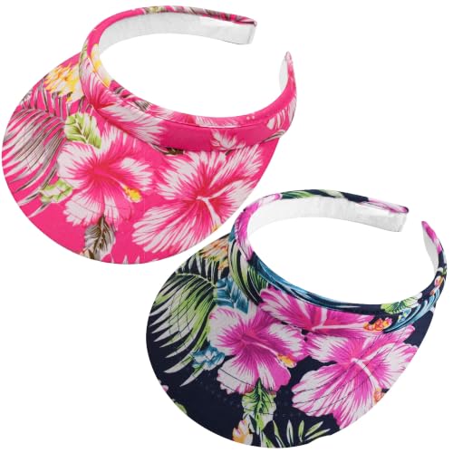 Image of 2 Pack Visor Women Men Sun Hat Clip On Visors Adjustable Sport Wide Brim Cap