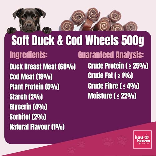 LalaZoo Hunde Snack Sushi mit Ente Fisch 500g Weiche Hundesnacks Trainingssnacks Proteinreich Getreidefrei Ohne Zusatzstoffe Natürliche Belohnung für Kleine Hunde