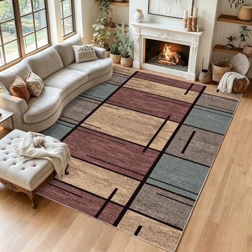 Tapis de sol d’intérieur et d’extérieur lavable géométrique 200x280 - 2