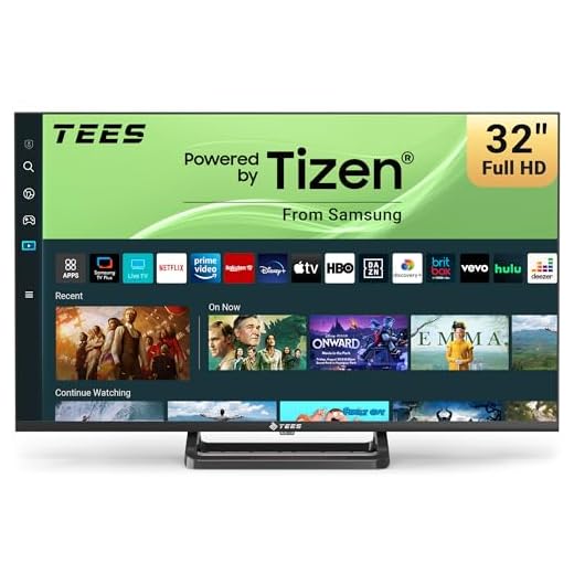 Tees 32 inch FHD Smart TV, Tizen OS 1080P Television, Full HD Central Stand with Netflix Disney+ Gaming Hub Dolby Audio, Small Center Foot for Bedroom or Kitchen, Made in the UK