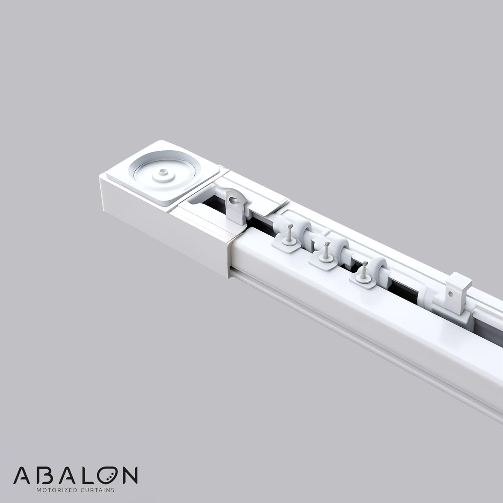 ABALON Binario Motorizzato per Tende, Motore WiFi Compatibile con Alexa, Google Home e App Mobile Tuya Smart, Telecomando, Larghezza fino a 3 metri, Bianco