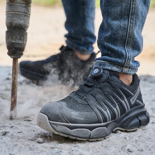 Steel Toe Shoes for Men Women, Wide Work Shoes with Durable Soft Sole, Comfortable Breathable Safety Sneakers2