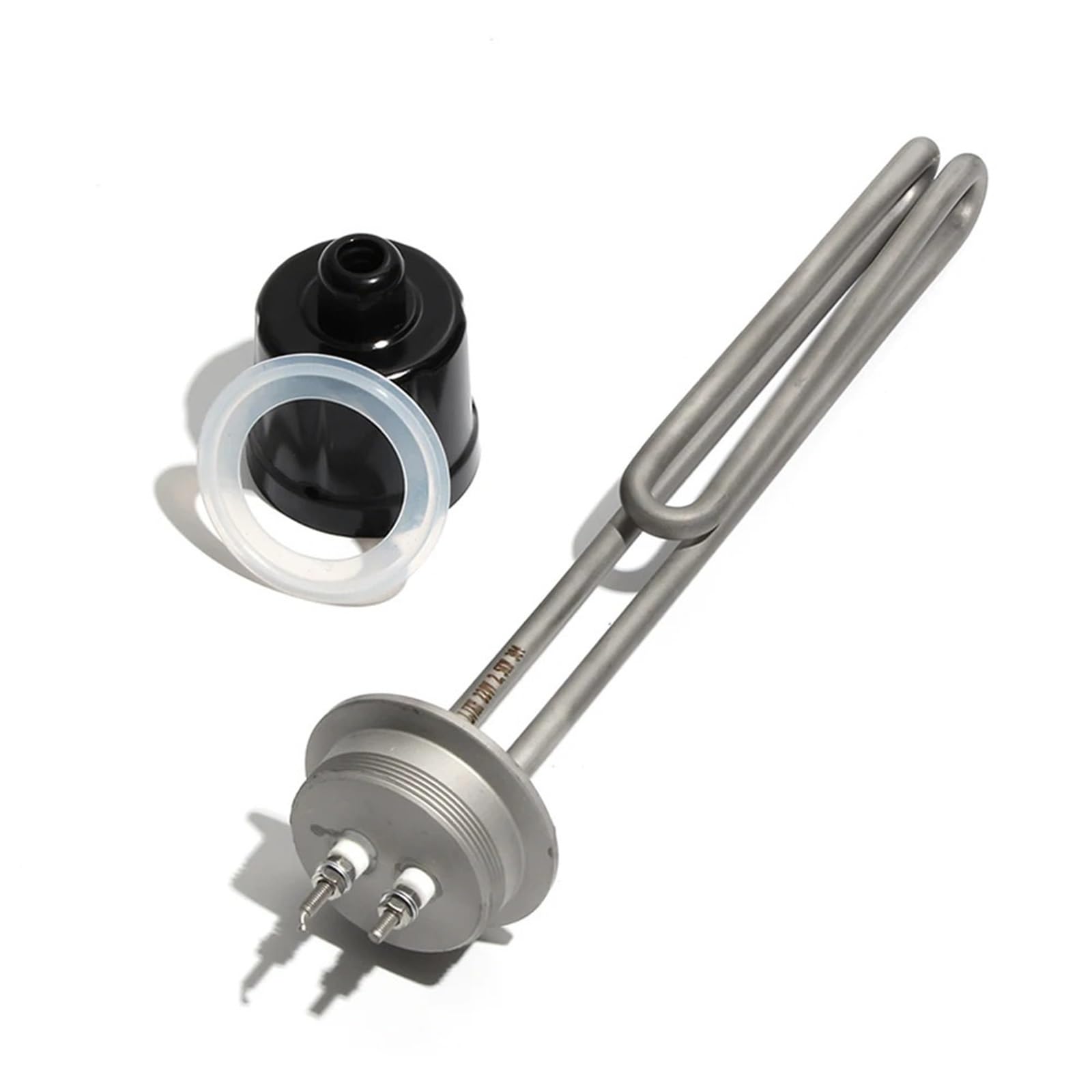 1 x Tauchsieder mit 2 Zoll (5,1 cm) Tri-Klemme, OD, 64 mm, 220 V, 2,5 kW / 3,5 kW, gebogenes elektrisches Heizelement in U für die Wasseraufbereitung (Gold, 220 V, 2500 W)