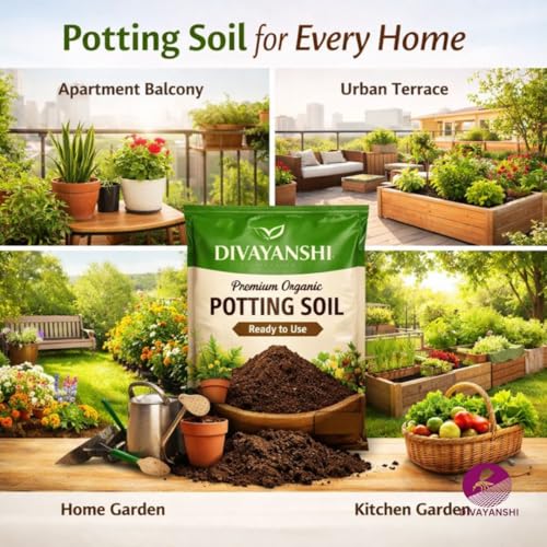 Image of Divayanshi Premium Potting Soil Mix for Plants & Gardening | Ready-to-Use Nutrient-Rich Soil for Indoor & Outdoor Pots | Ideal for Flowers, Vegetables & Home Garden-15kg