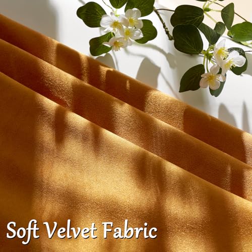 Image of GIGIZAZA Cinnamon Burnt Orange Velvet Decorative Throw Pillow Covers for Sofa Bed 2 Pack Soft Cushion Cover (Cinnamon, 12 x 20- Set of 2)