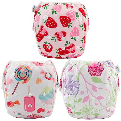 Babygoal Baby Reusable Swim Diaper,Washable and Adjustable for Babies 0-8 Months,Swim Lessons,at Out Pool Beach 3SD04-CA