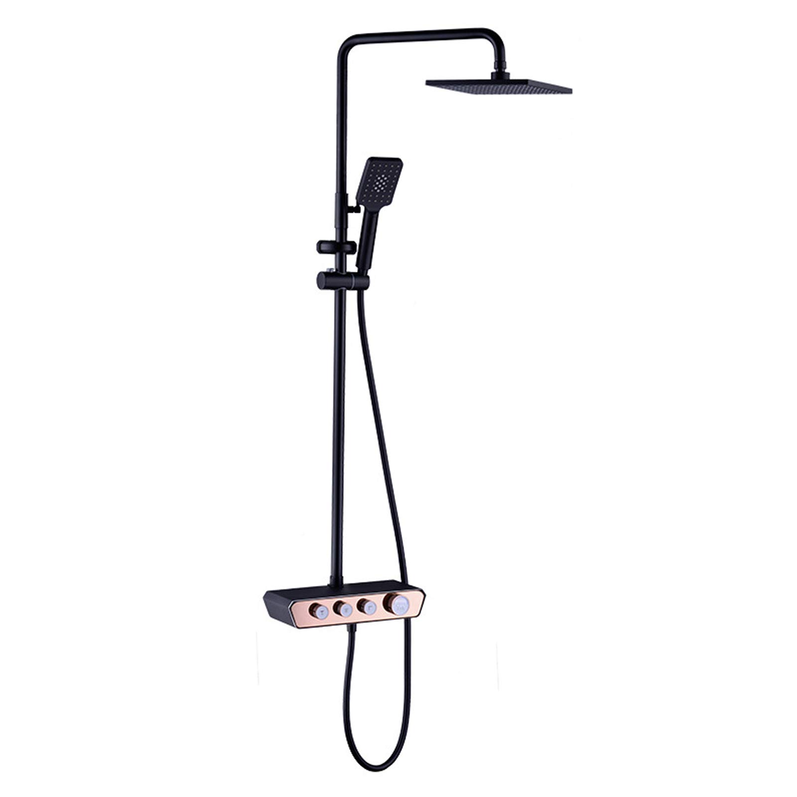Pommeau de douche à effet pluie mural et kit douchette 3 fonctions haute pression